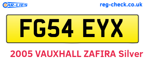 FG54EYX are the vehicle registration plates.