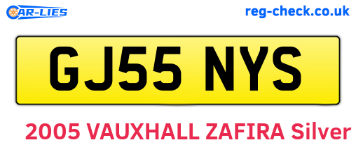GJ55NYS are the vehicle registration plates.