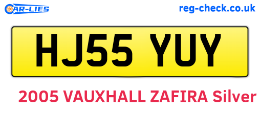 HJ55YUY are the vehicle registration plates.