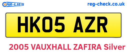 HK05AZR are the vehicle registration plates.