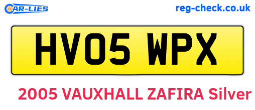 HV05WPX are the vehicle registration plates.