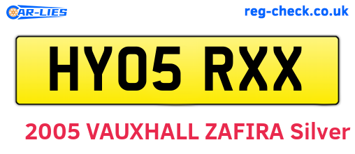 HY05RXX are the vehicle registration plates.