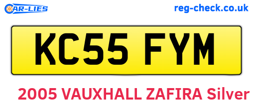 KC55FYM are the vehicle registration plates.