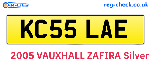KC55LAE are the vehicle registration plates.