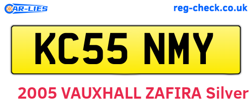 KC55NMY are the vehicle registration plates.