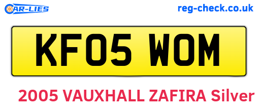 KF05WOM are the vehicle registration plates.