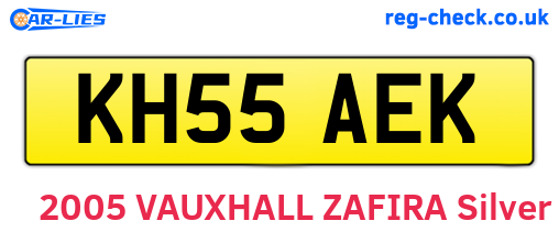 KH55AEK are the vehicle registration plates.