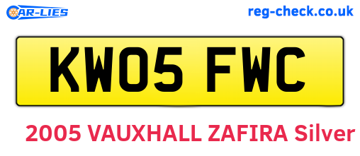 KW05FWC are the vehicle registration plates.