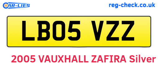 LB05VZZ are the vehicle registration plates.