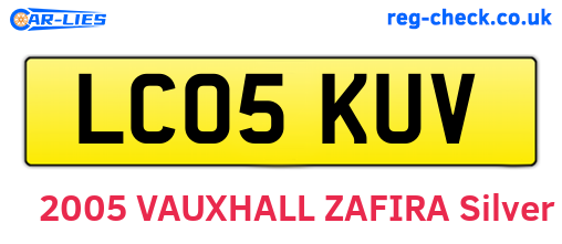 LC05KUV are the vehicle registration plates.