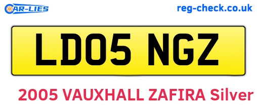 LD05NGZ are the vehicle registration plates.