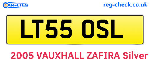 LT55OSL are the vehicle registration plates.