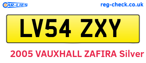 LV54ZXY are the vehicle registration plates.