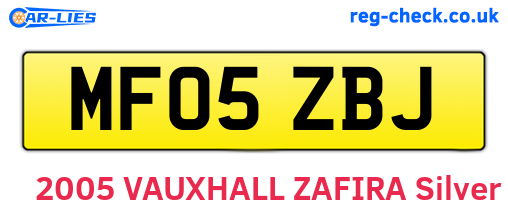 MF05ZBJ are the vehicle registration plates.