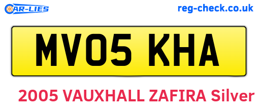 MV05KHA are the vehicle registration plates.
