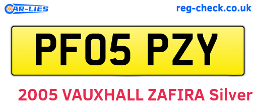 PF05PZY are the vehicle registration plates.