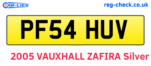 PF54HUV are the vehicle registration plates.