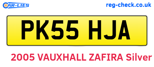 PK55HJA are the vehicle registration plates.