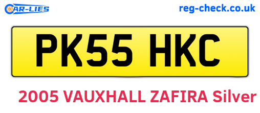 PK55HKC are the vehicle registration plates.