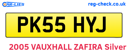 PK55HYJ are the vehicle registration plates.