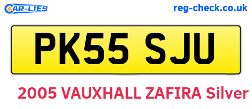 PK55SJU are the vehicle registration plates.