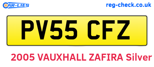 PV55CFZ are the vehicle registration plates.