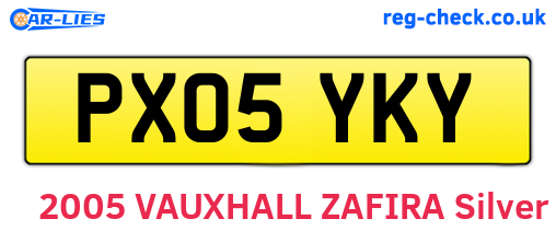 PX05YKY are the vehicle registration plates.