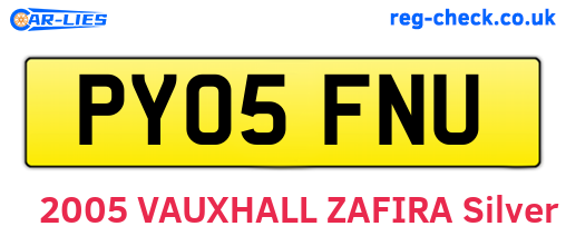 PY05FNU are the vehicle registration plates.
