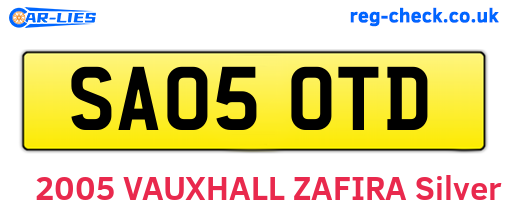 SA05OTD are the vehicle registration plates.