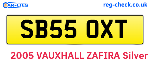 SB55OXT are the vehicle registration plates.