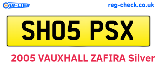 SH05PSX are the vehicle registration plates.