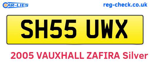 SH55UWX are the vehicle registration plates.
