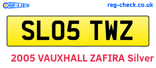 SL05TWZ are the vehicle registration plates.