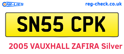 SN55CPK are the vehicle registration plates.