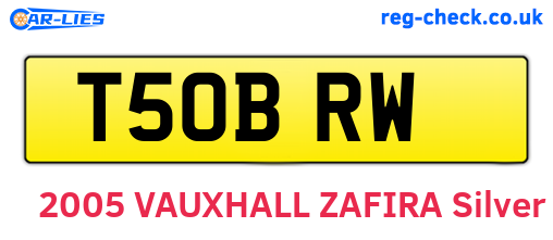 T50BRW are the vehicle registration plates.