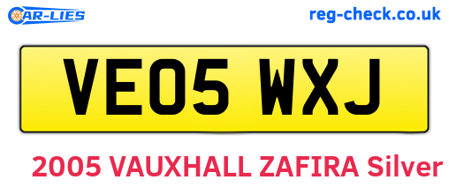 VE05WXJ are the vehicle registration plates.