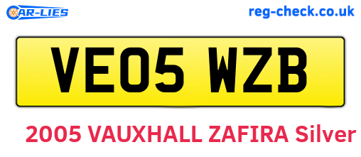 VE05WZB are the vehicle registration plates.