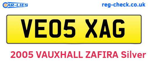 VE05XAG are the vehicle registration plates.
