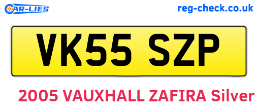 VK55SZP are the vehicle registration plates.