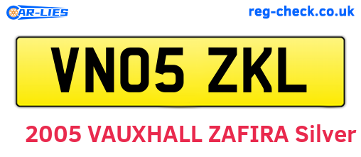 VN05ZKL are the vehicle registration plates.