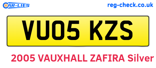 VU05KZS are the vehicle registration plates.
