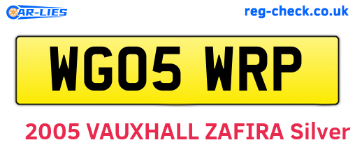 WG05WRP are the vehicle registration plates.