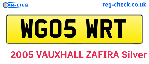 WG05WRT are the vehicle registration plates.