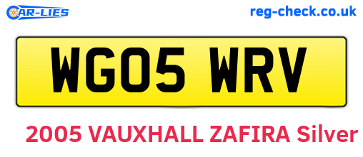 WG05WRV are the vehicle registration plates.
