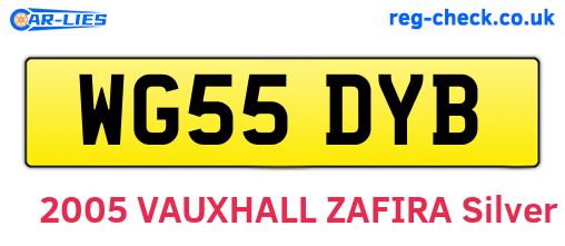 WG55DYB are the vehicle registration plates.