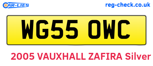 WG55OWC are the vehicle registration plates.