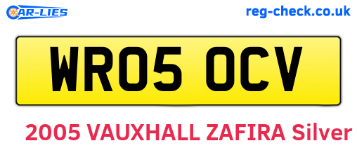 WR05OCV are the vehicle registration plates.