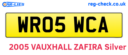 WR05WCA are the vehicle registration plates.