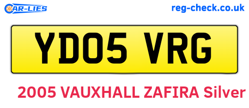 YD05VRG are the vehicle registration plates.
