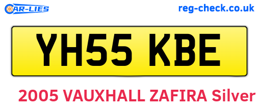 YH55KBE are the vehicle registration plates.
